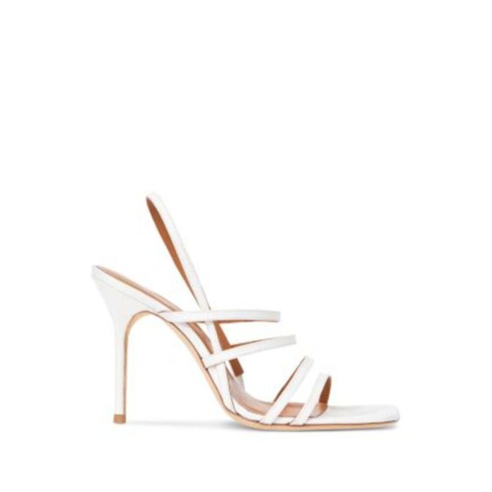 STAUD Womens White Goring Anise Square Toe Stiletto Slip On Slingback Sandal 36